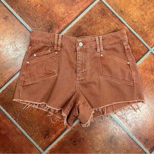 Paige Women's Burgundy Denim Shorts